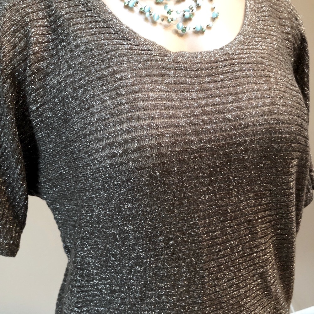 JLO cold shoulder sparkle sweater